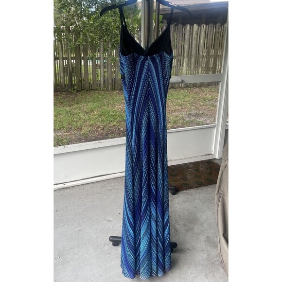 Cache Sz SMALL  Crochet Long  Blue Ombre Strappy New Year's Eve Party '00s - Picture 9 of 11